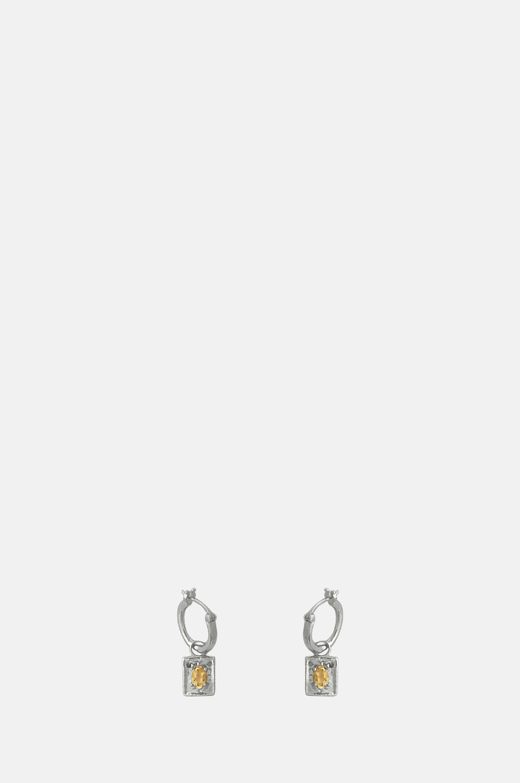 ABOAB Citrine Flash Silver Hoops.