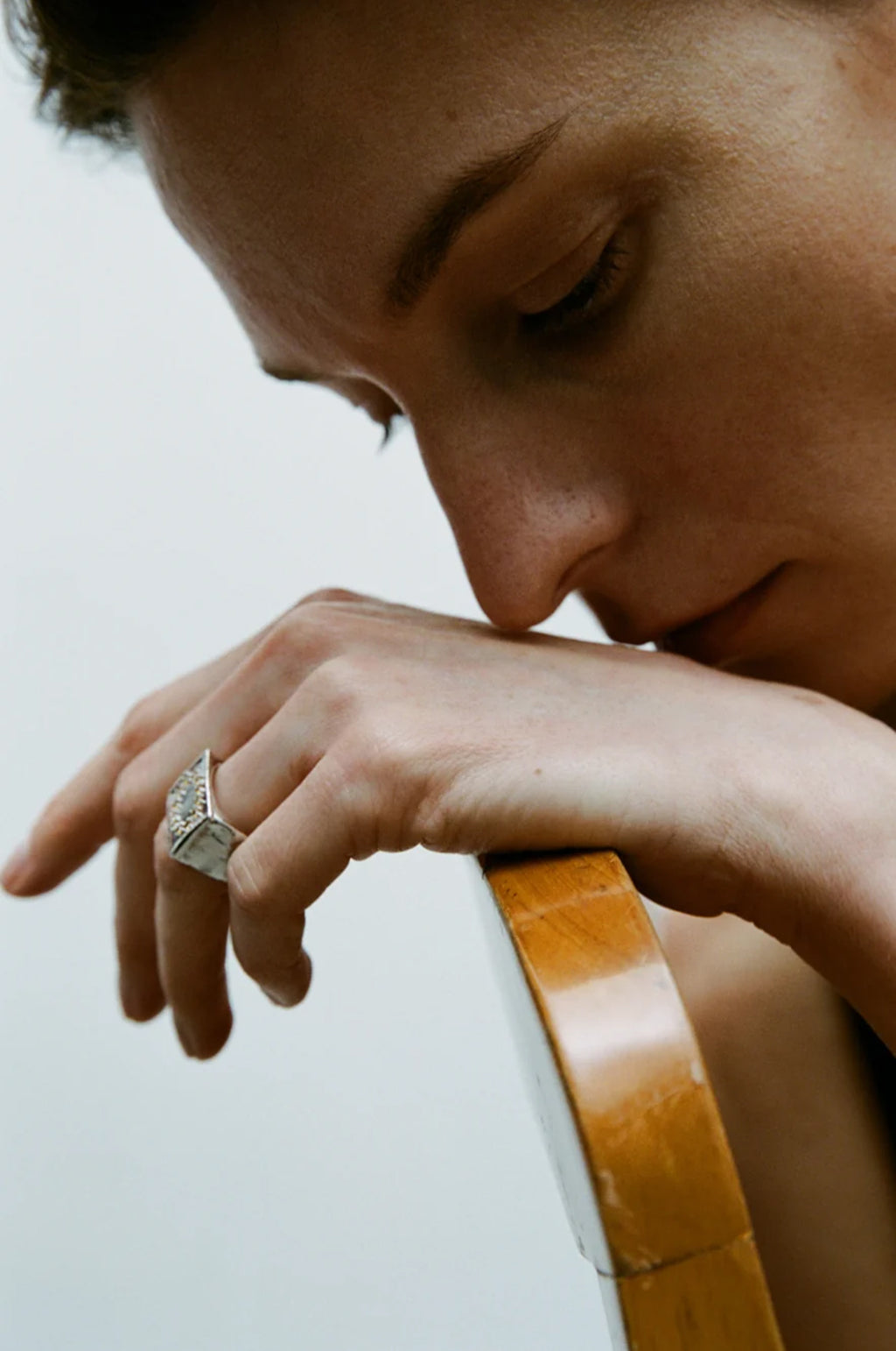 Citrine L.B. Clock Silver Ring