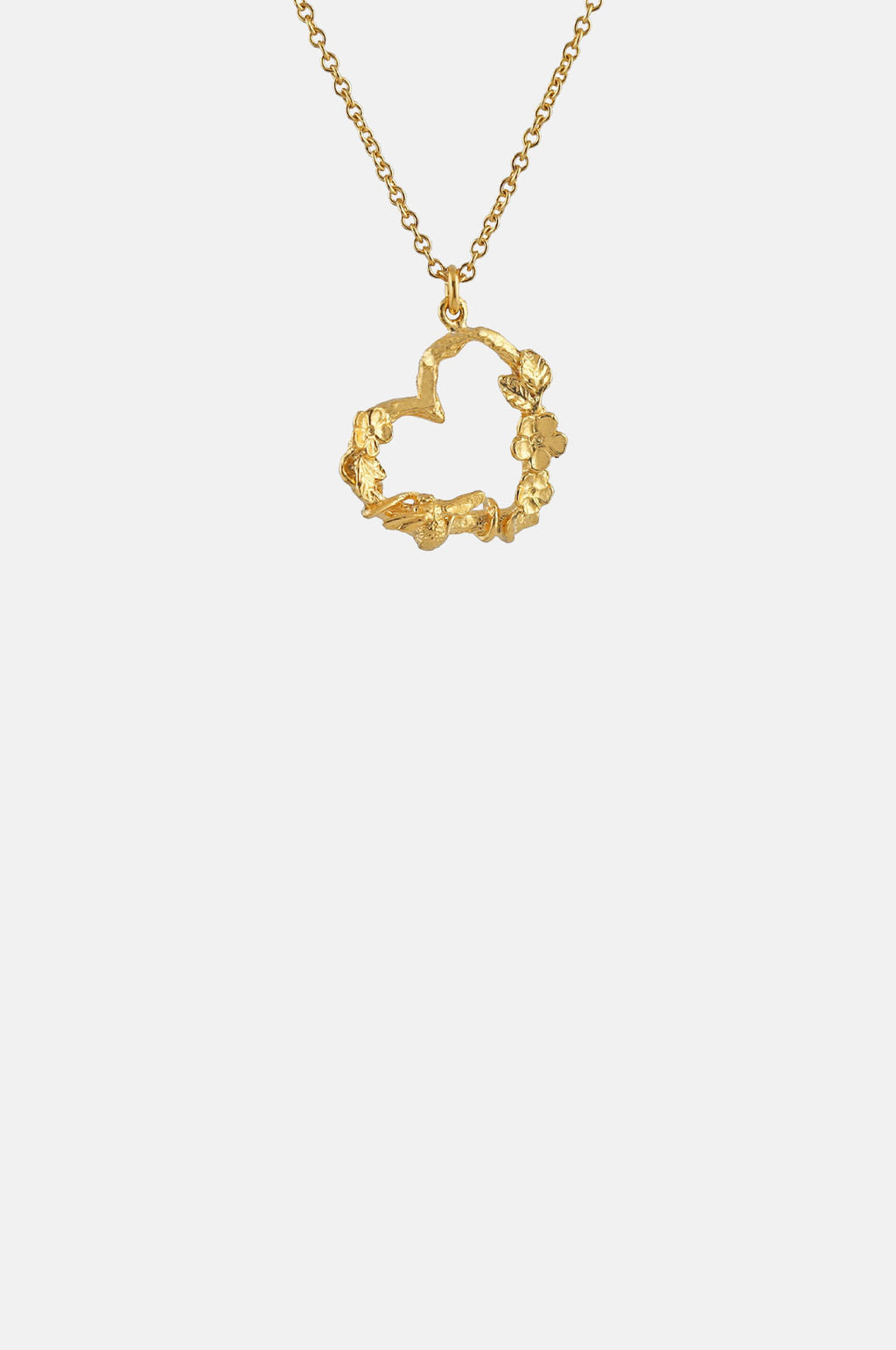 Alex Monroe Floral Heart Necklace with Itsy Bitsy Bee Gold.