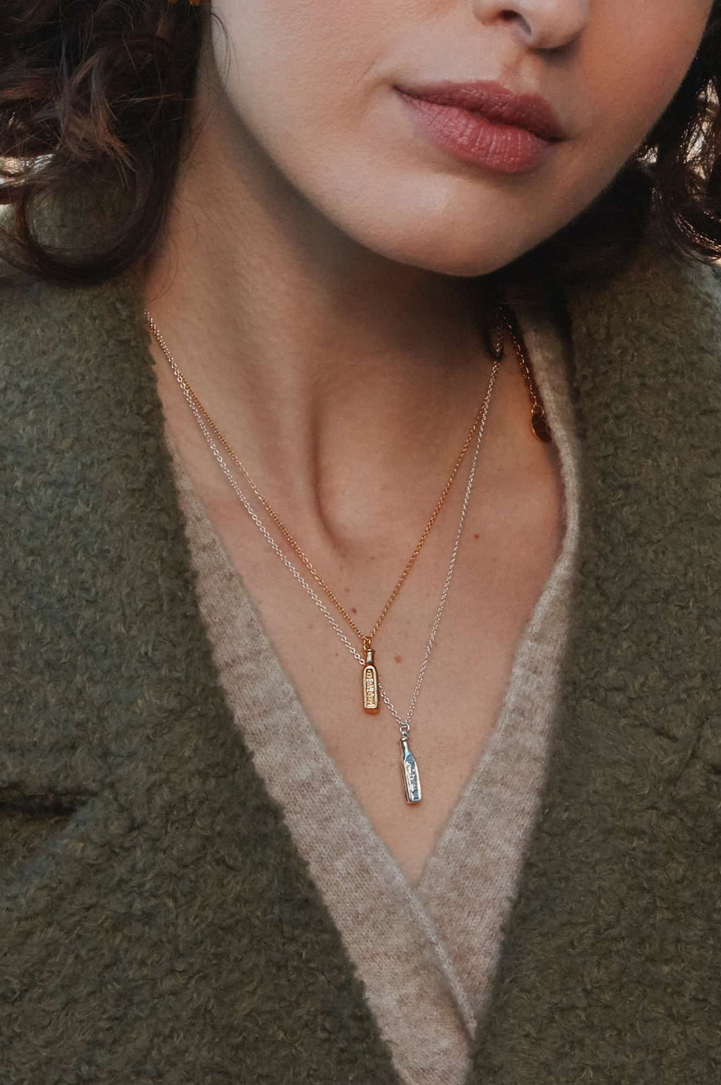 Not To Be Taken Poison Bottle Necklace Silver