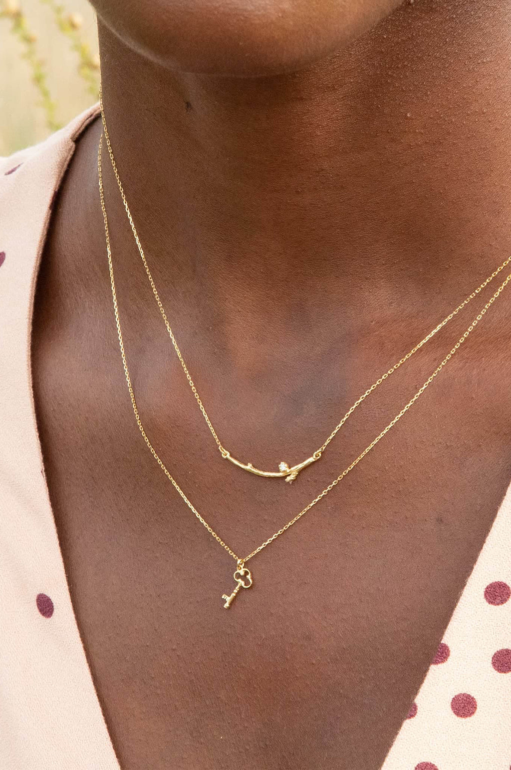Teeny Tiny Garden Key Necklace 18ct Solid Gold