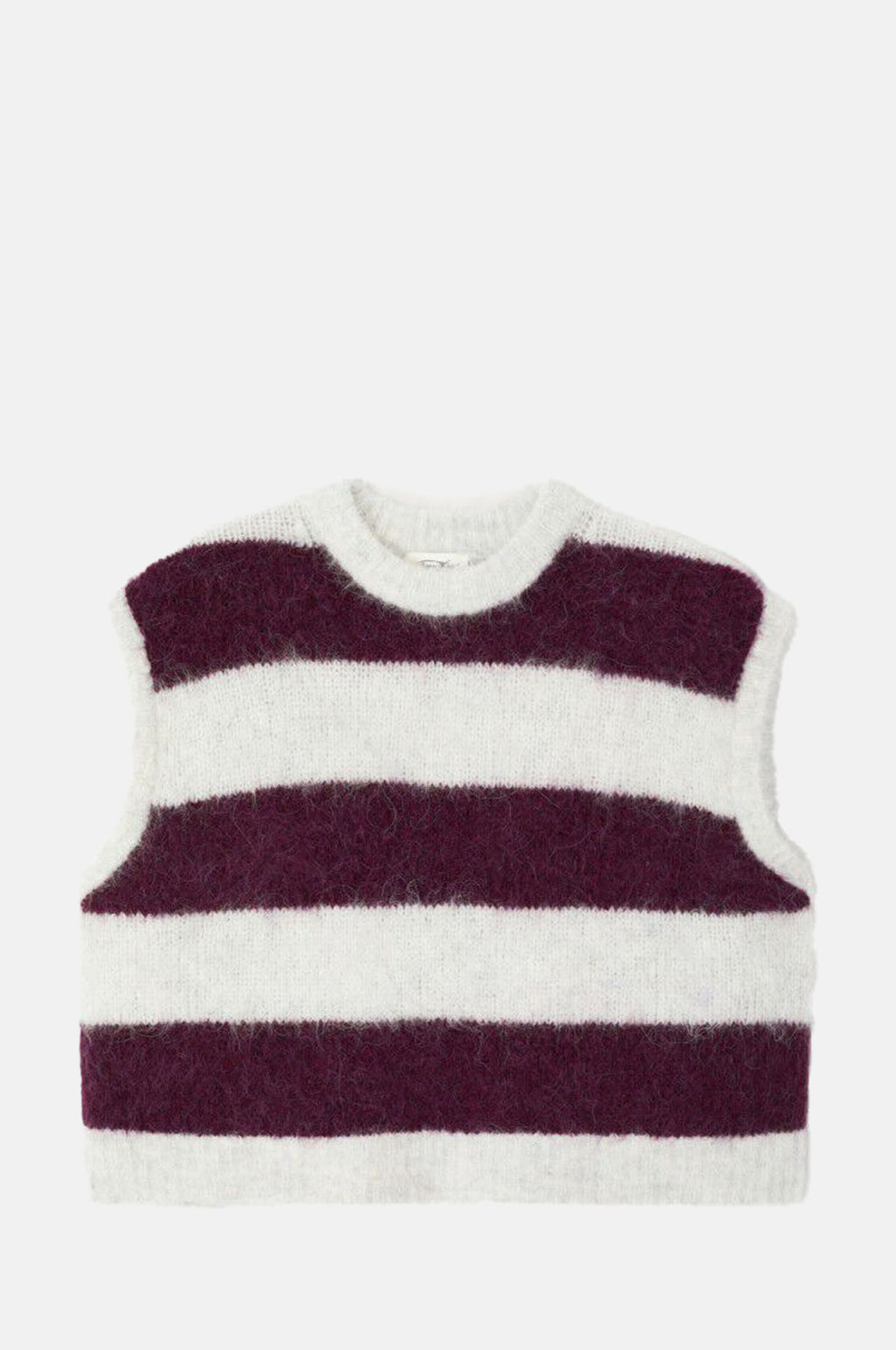 American Vintage Niby Vest Rayures Cranberry.