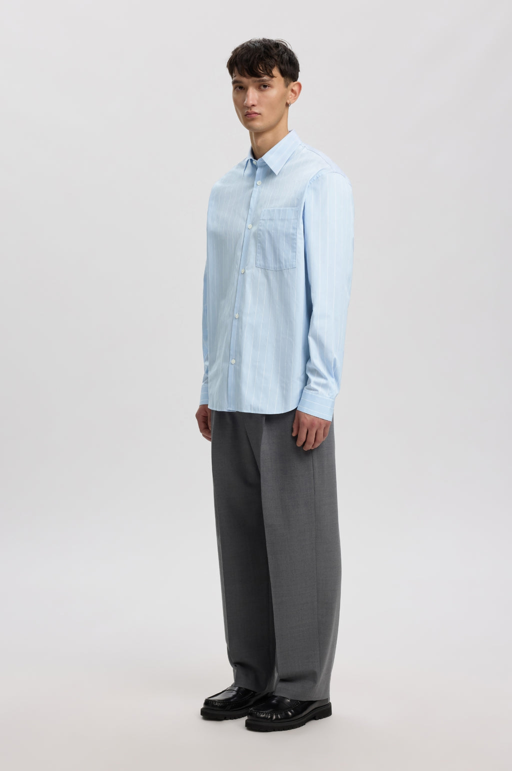 Anraslund Classic Stripe LS Shirt Cashmere Blue