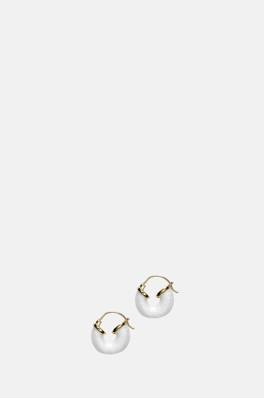 Anni Lu White Petit Swell Gold Hoop Earrings.
