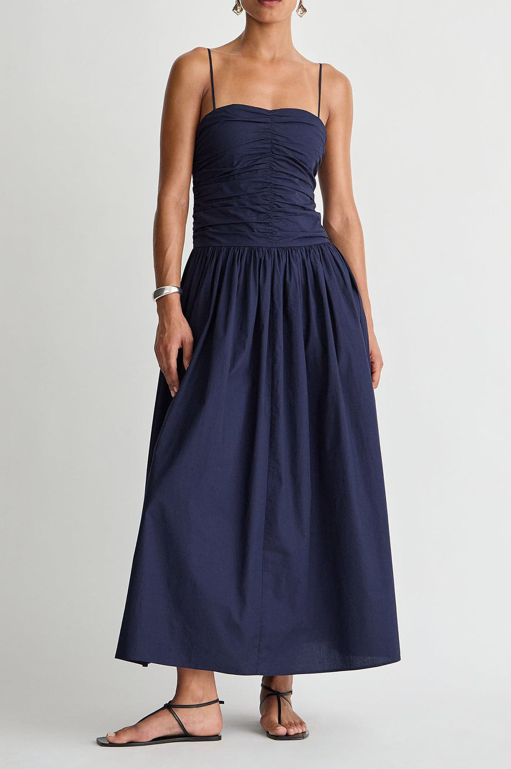 Apiece Apart Jana Ruched Bodice Maxi Midnight.