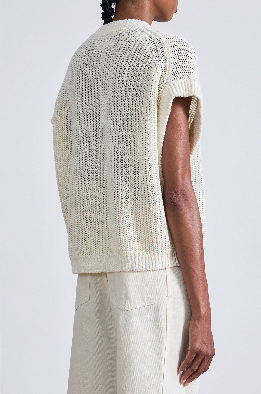 Olivia Linen Vest Cream