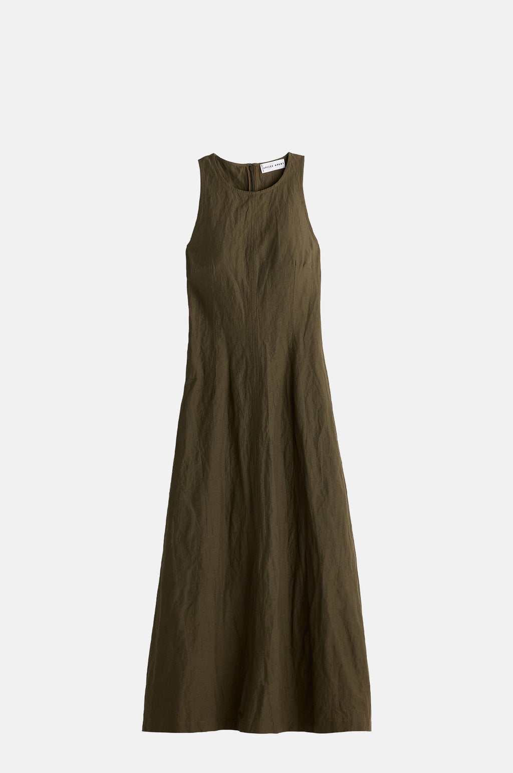 Apiece Apart Sculpted Uma Sleeveless Maxi Dark Olive.