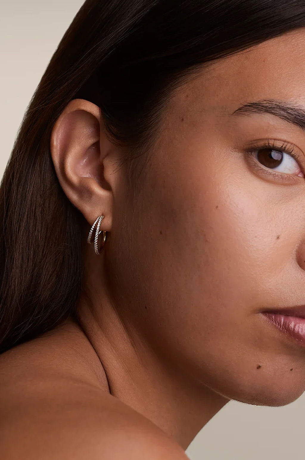 Illusion Crystal Hoops in Gold
