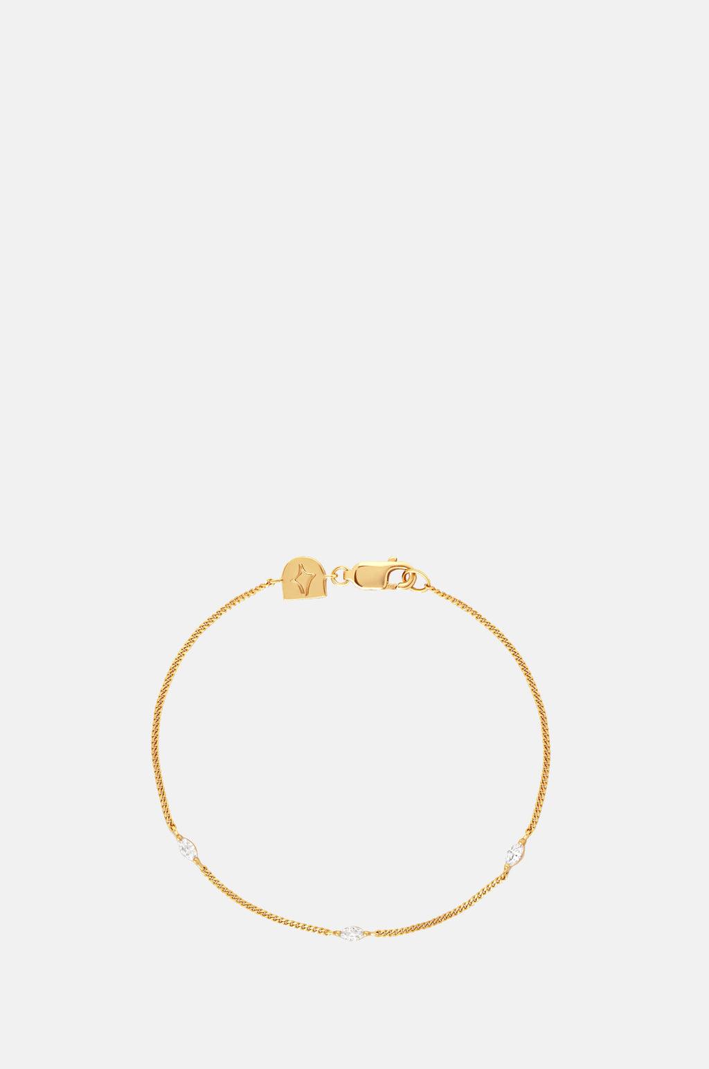 Astrid & Miyu Navette Crystal Bracelet in Gold.