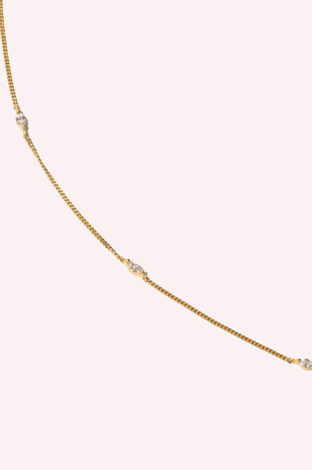 Navette Crystal Necklace in Gold