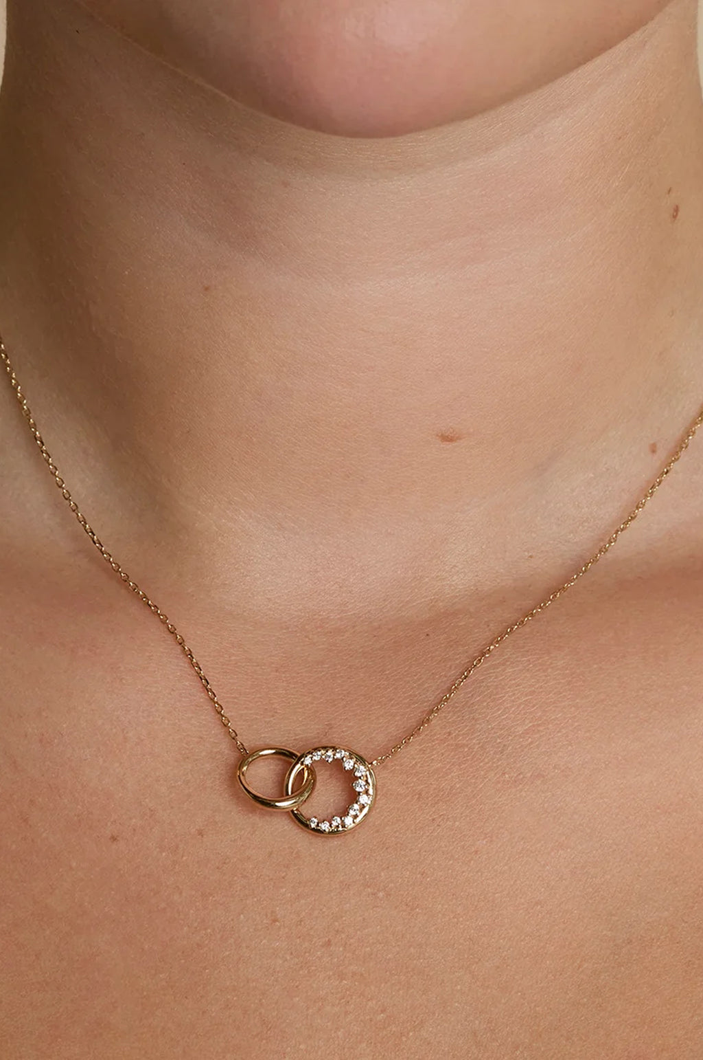 Orbit Crystal Pendant Necklace in Gold