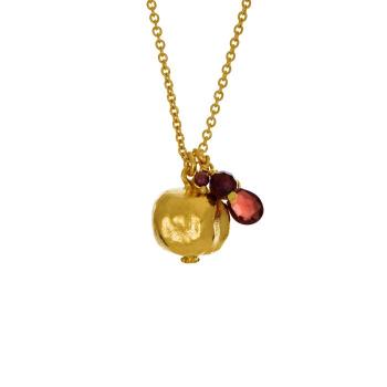 A.M. Pomegranate & Garnet Cluster Necklace Gold