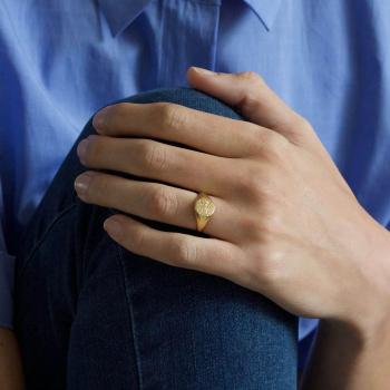 A.M. Ship at Sea Signet Ring Gold