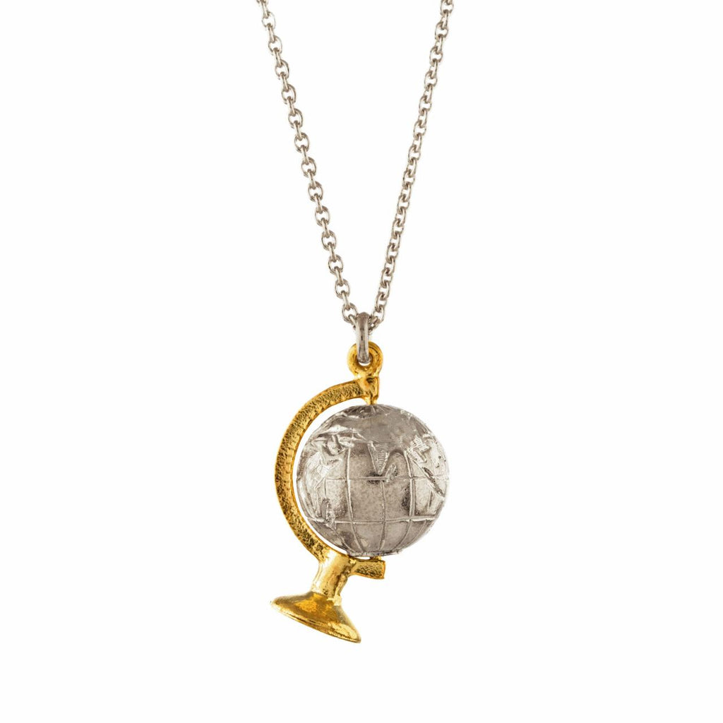 A.M. Spinning Globe Necklace