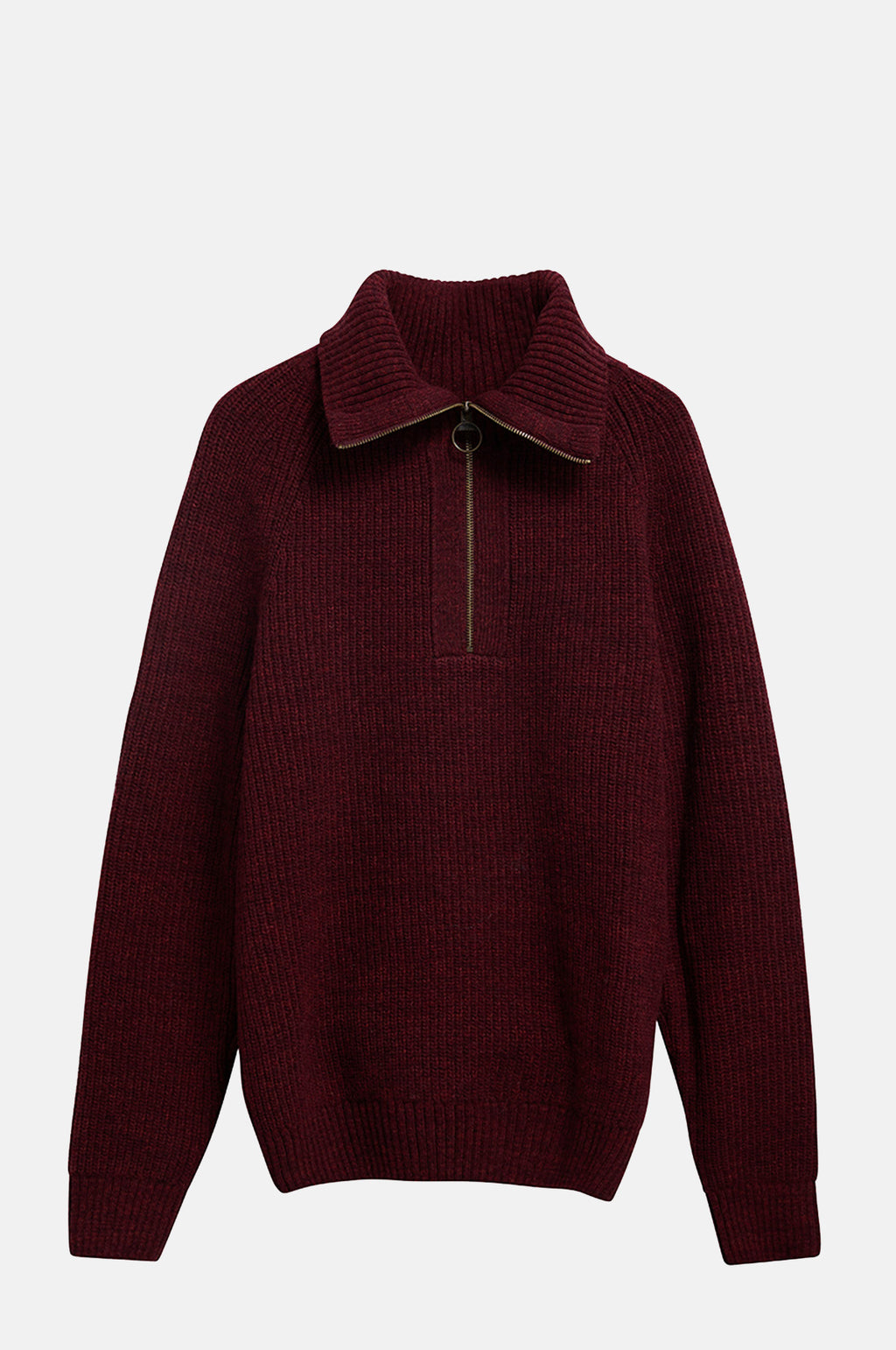 Barbour Riggbay Knitted Half Zip Jumper Chestnut.