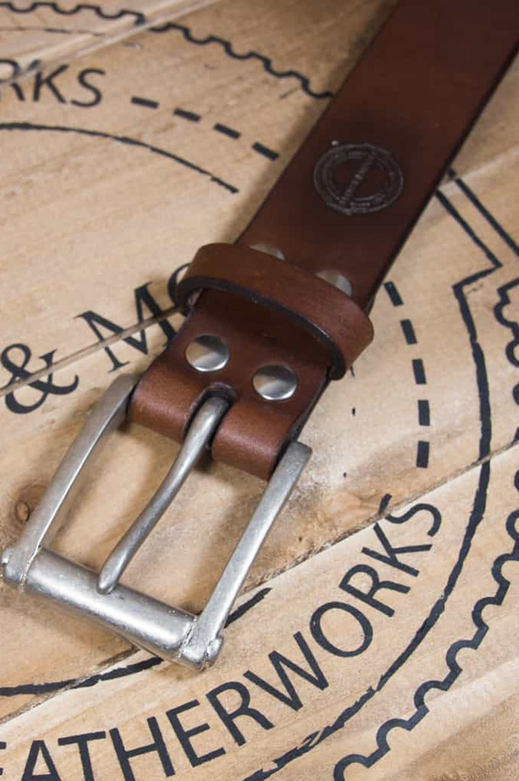 Garrison Belt Oak Bark Leather Conker/Nickel