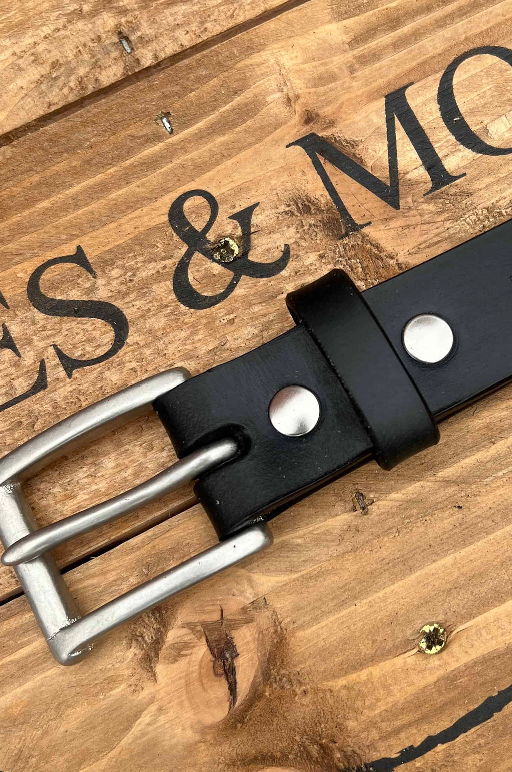 Slim Belt Oak Bark Leather Black/Nickel