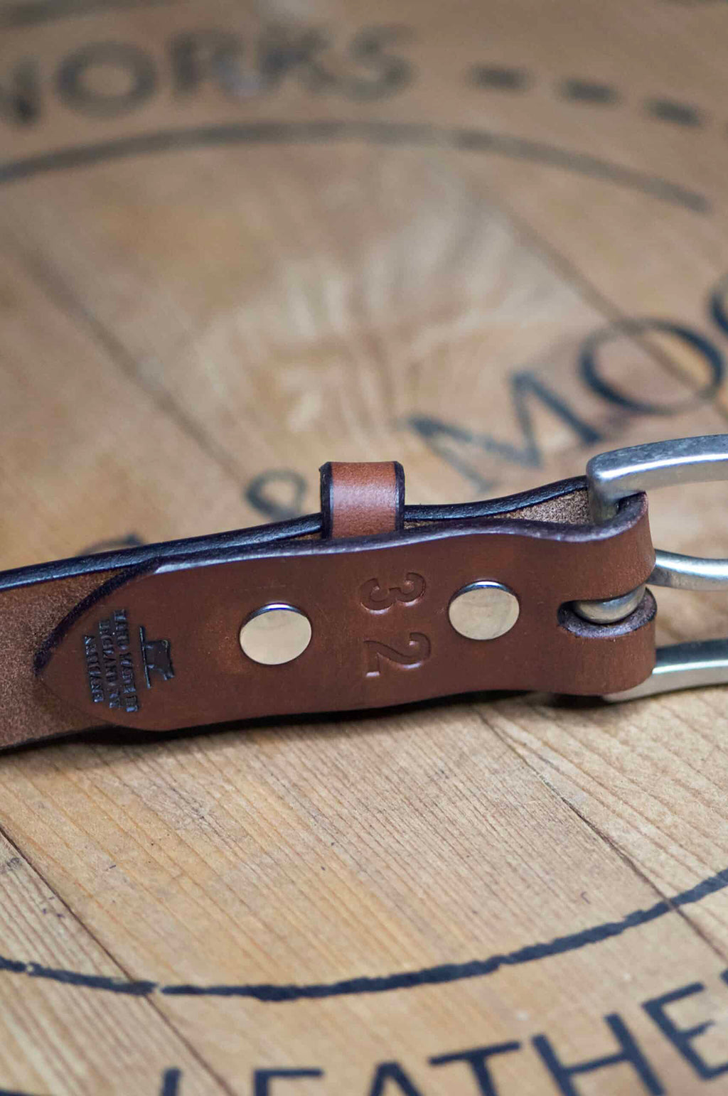 Slim Belt Oak Bark Leather Conker/Nickel