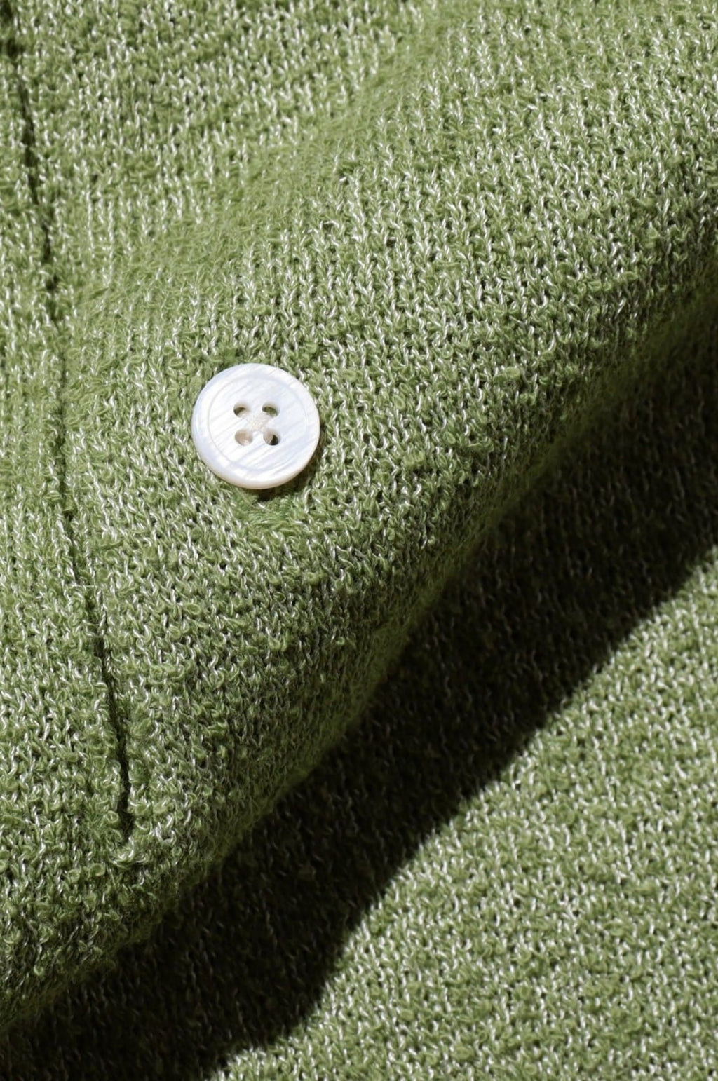 Knit Polo Cotton Boucle Olive