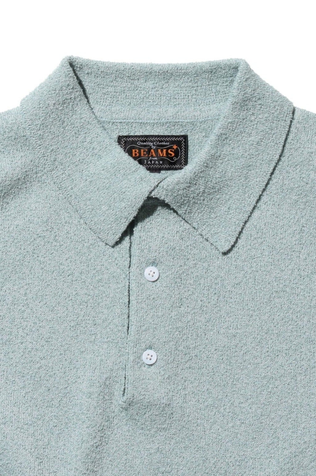 Knit Polo Cotton Boucle Sax