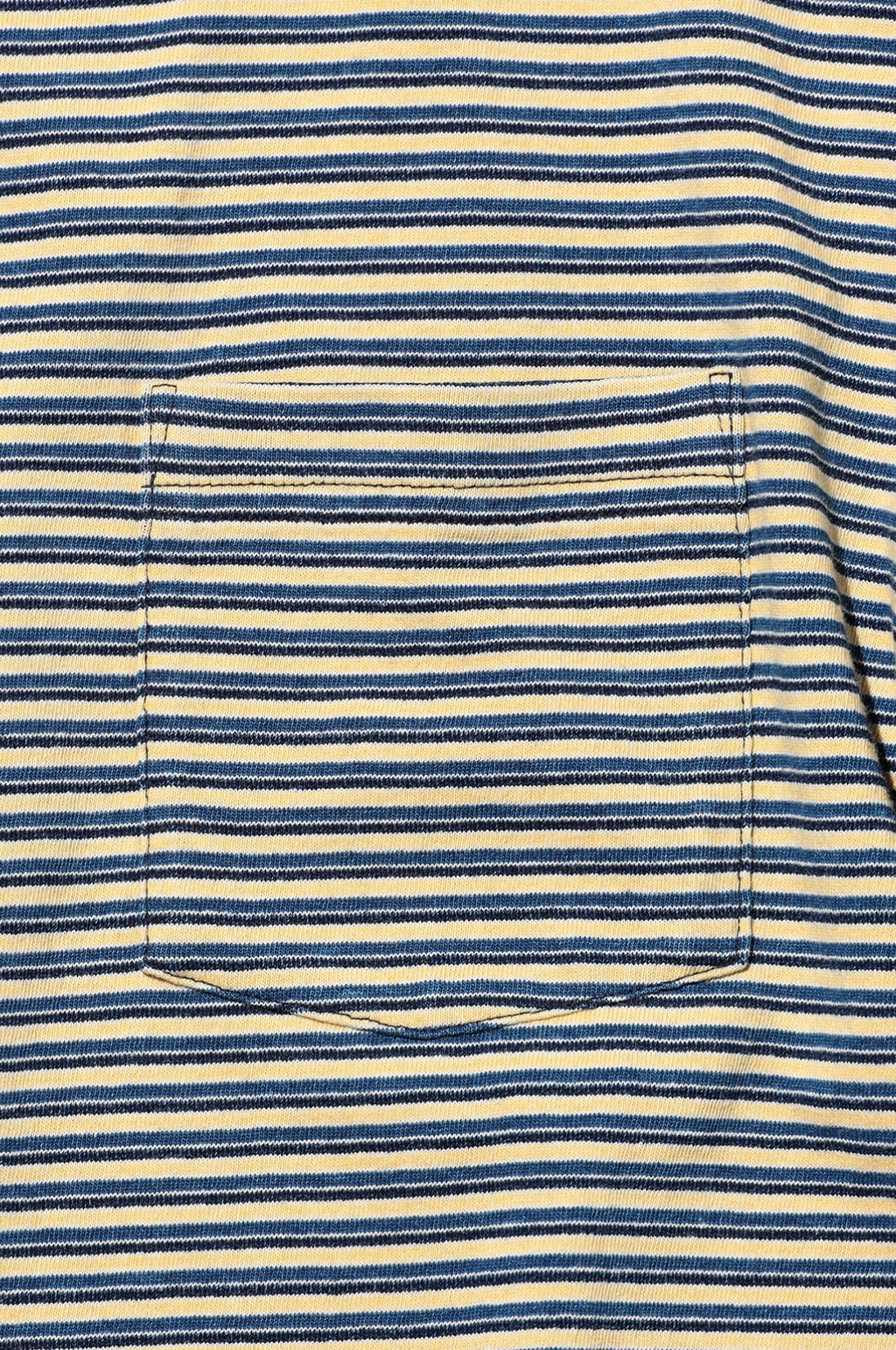 Pocket Tee Indigo Stripe Off White