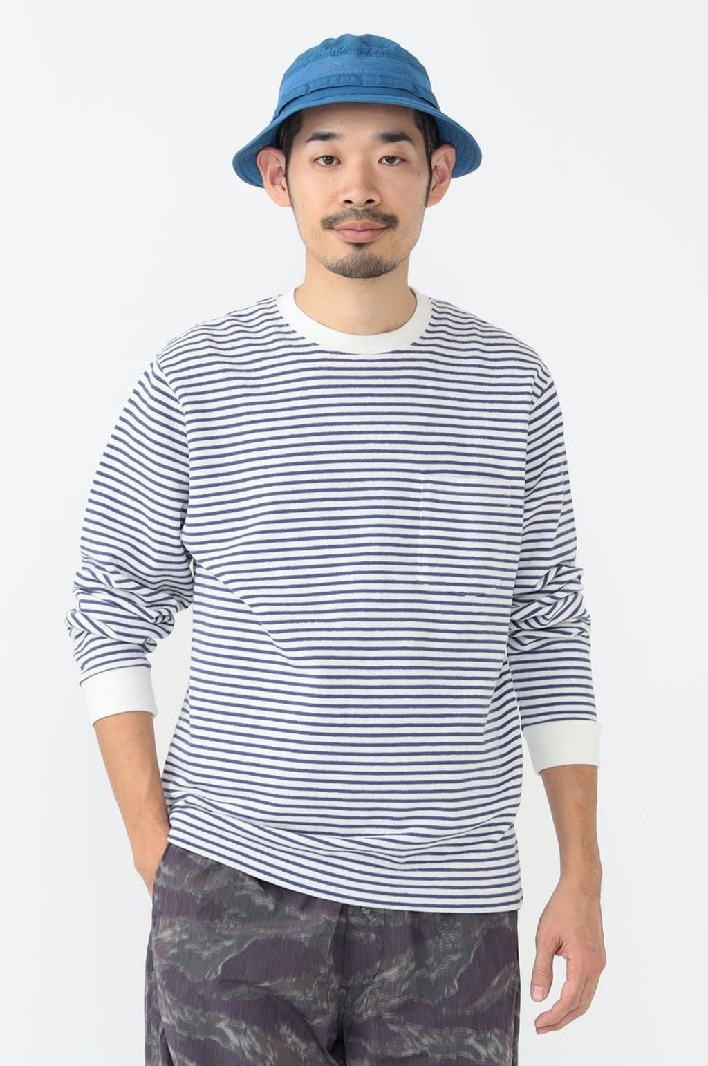 Pocket Tee Inlay Stripe Off White