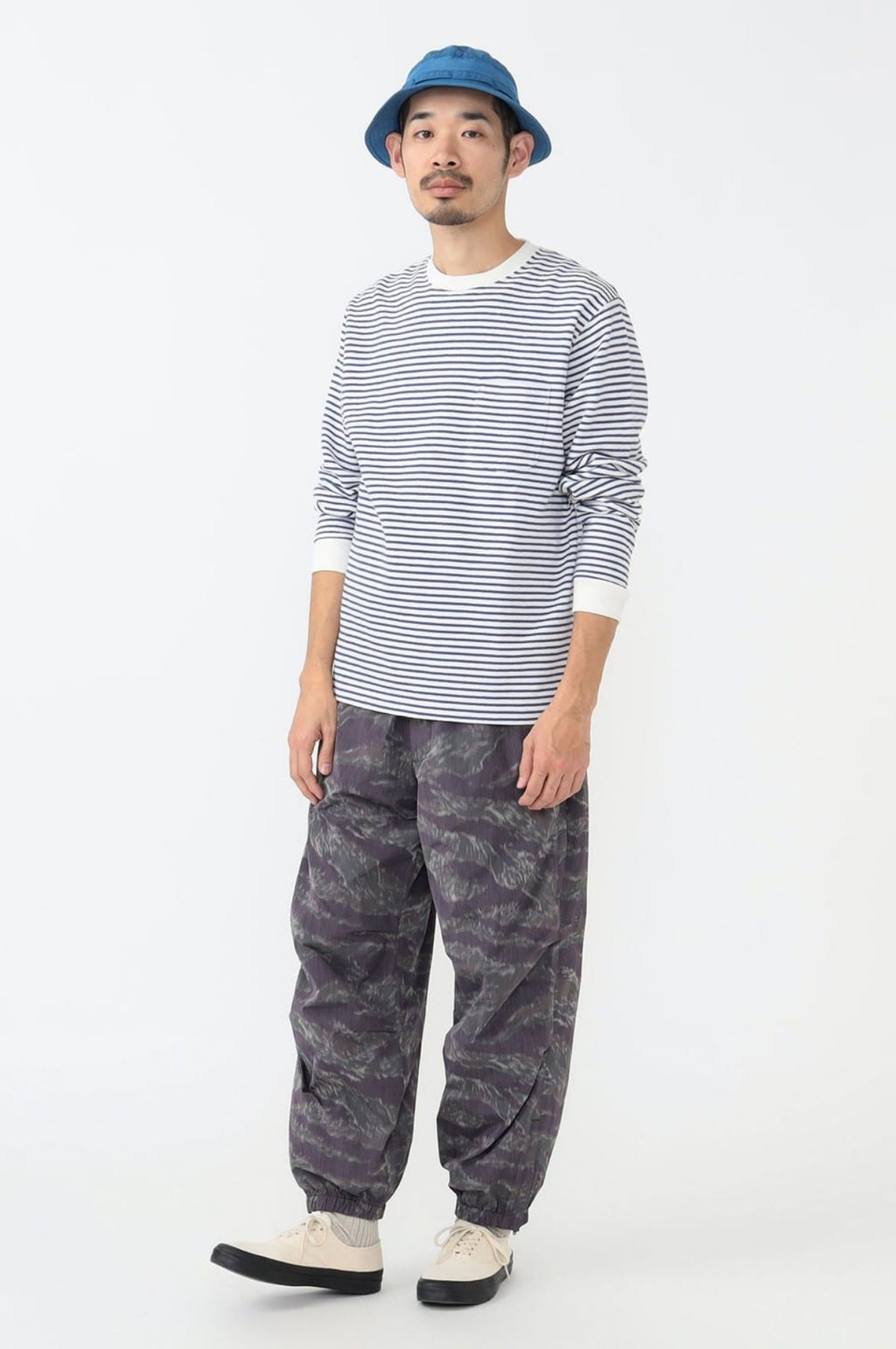 Pocket Tee Inlay Stripe Off White