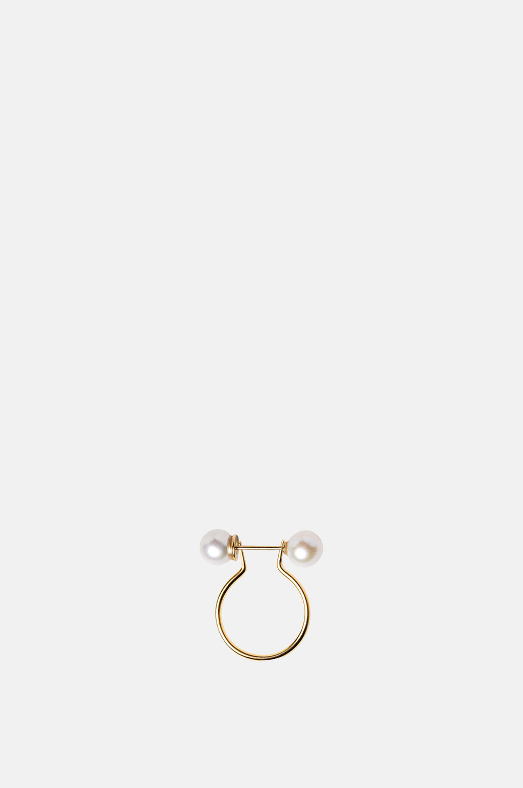 Beatriz Palacios No5 Pearl Ball Piercing Gold Ring.