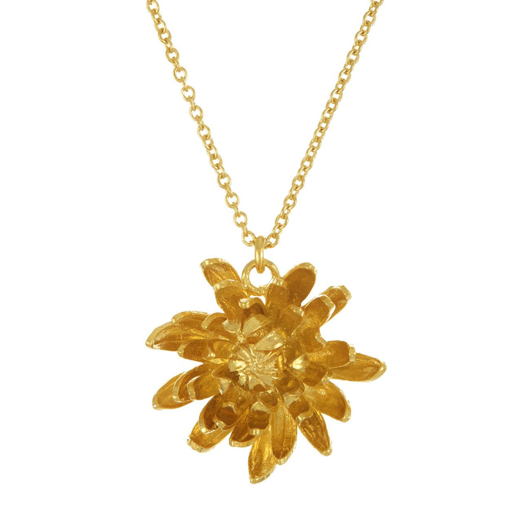 A.M. Chrysanthemum Flower Necklace Gold