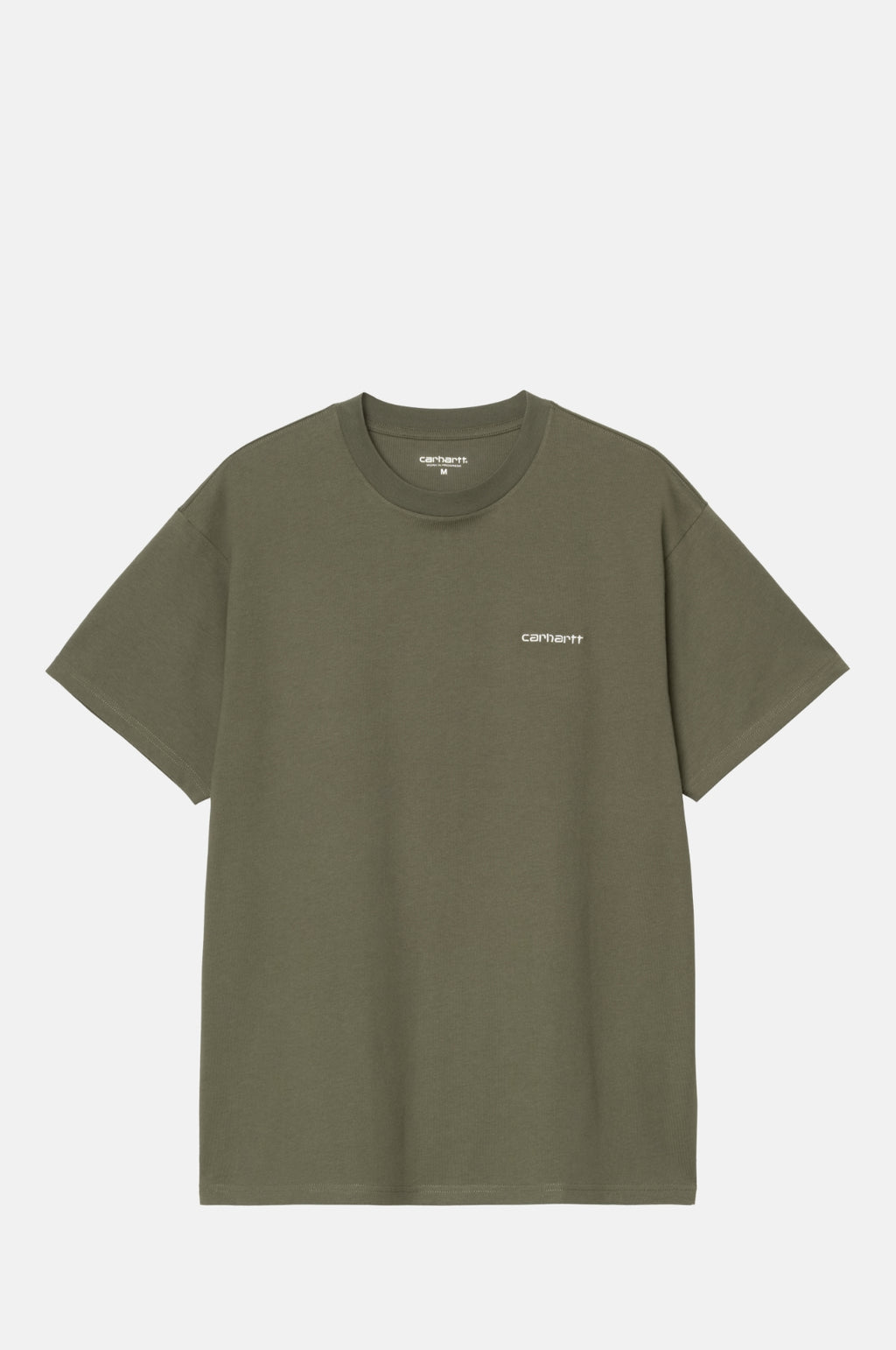 Carhartt WIP S/S Script Embroidery T-Shirt Leaf/White.