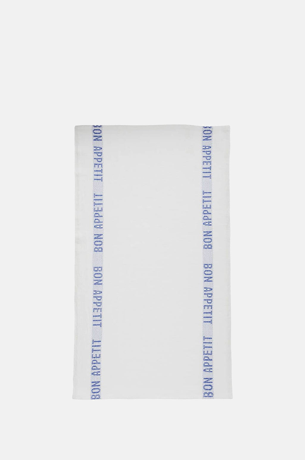 Charvet Bon Appetit Linen Tea Towel White Blue.