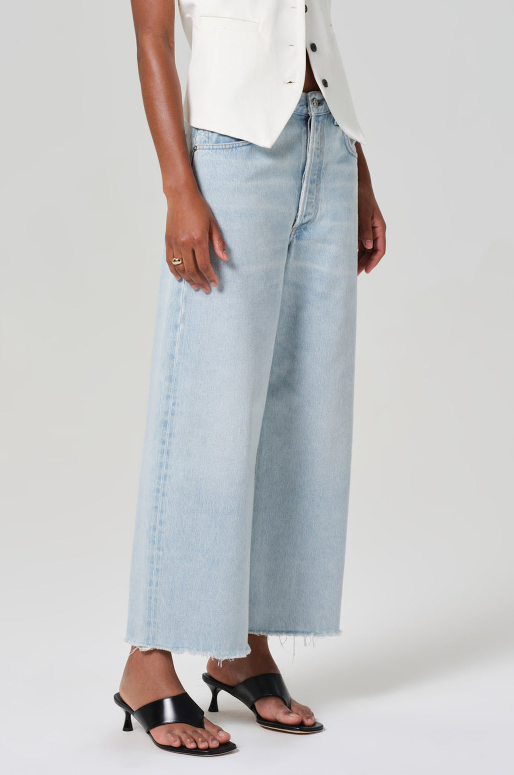 Ayla Raw Hem Crop Sailor