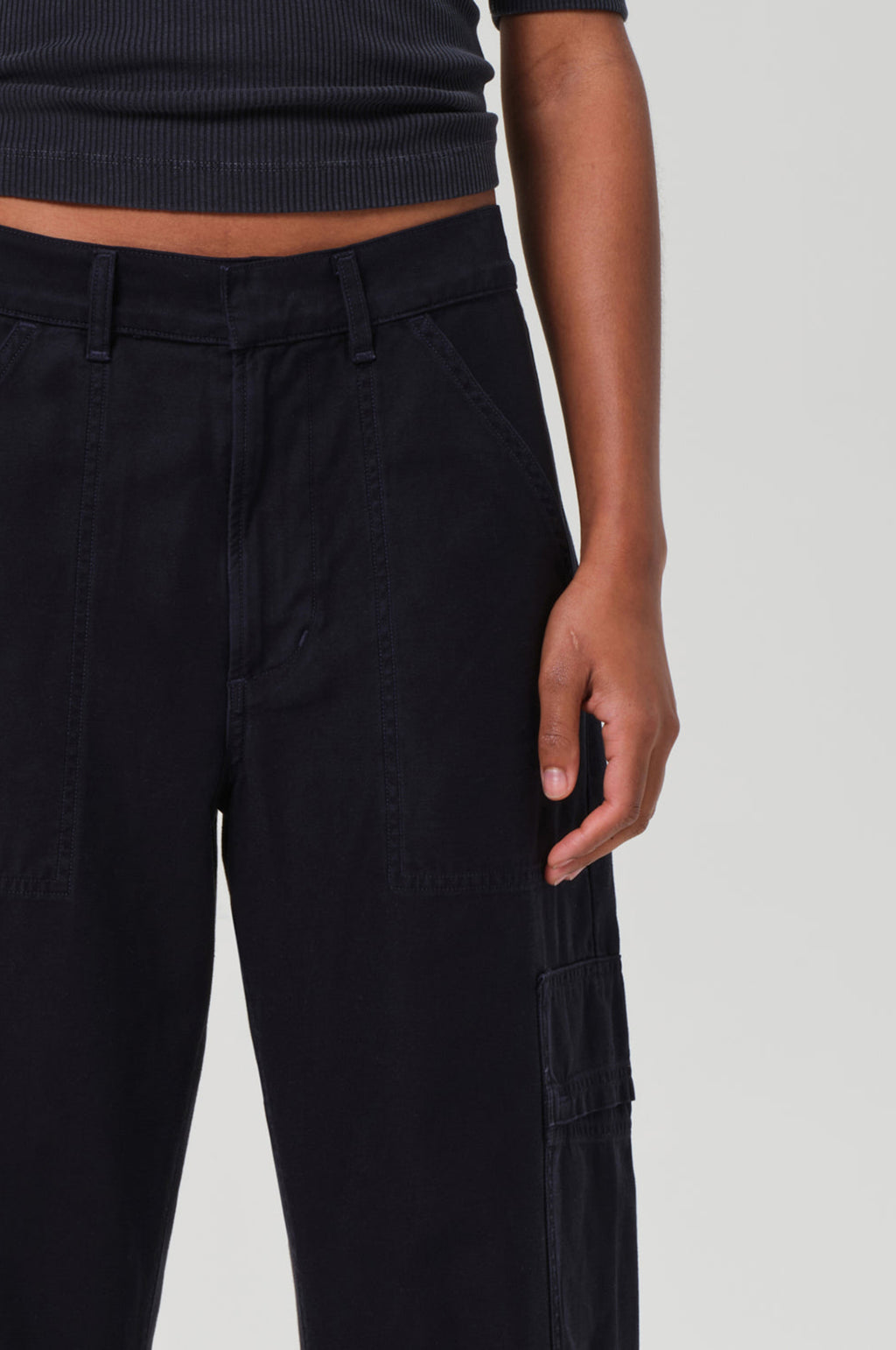 Marcelle Low Slung Cargo Sateen True Navy