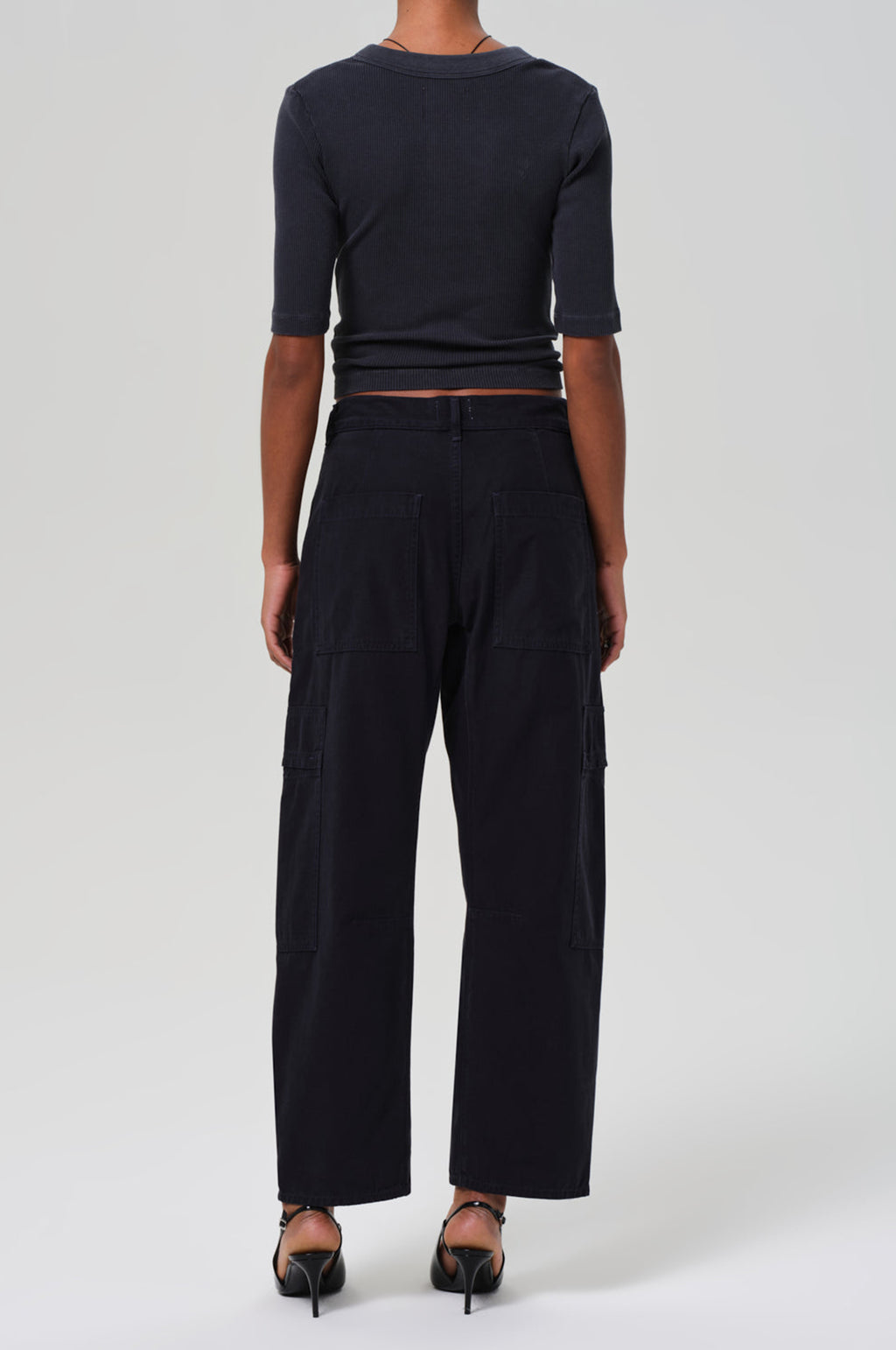 Marcelle Low Slung Cargo Sateen True Navy