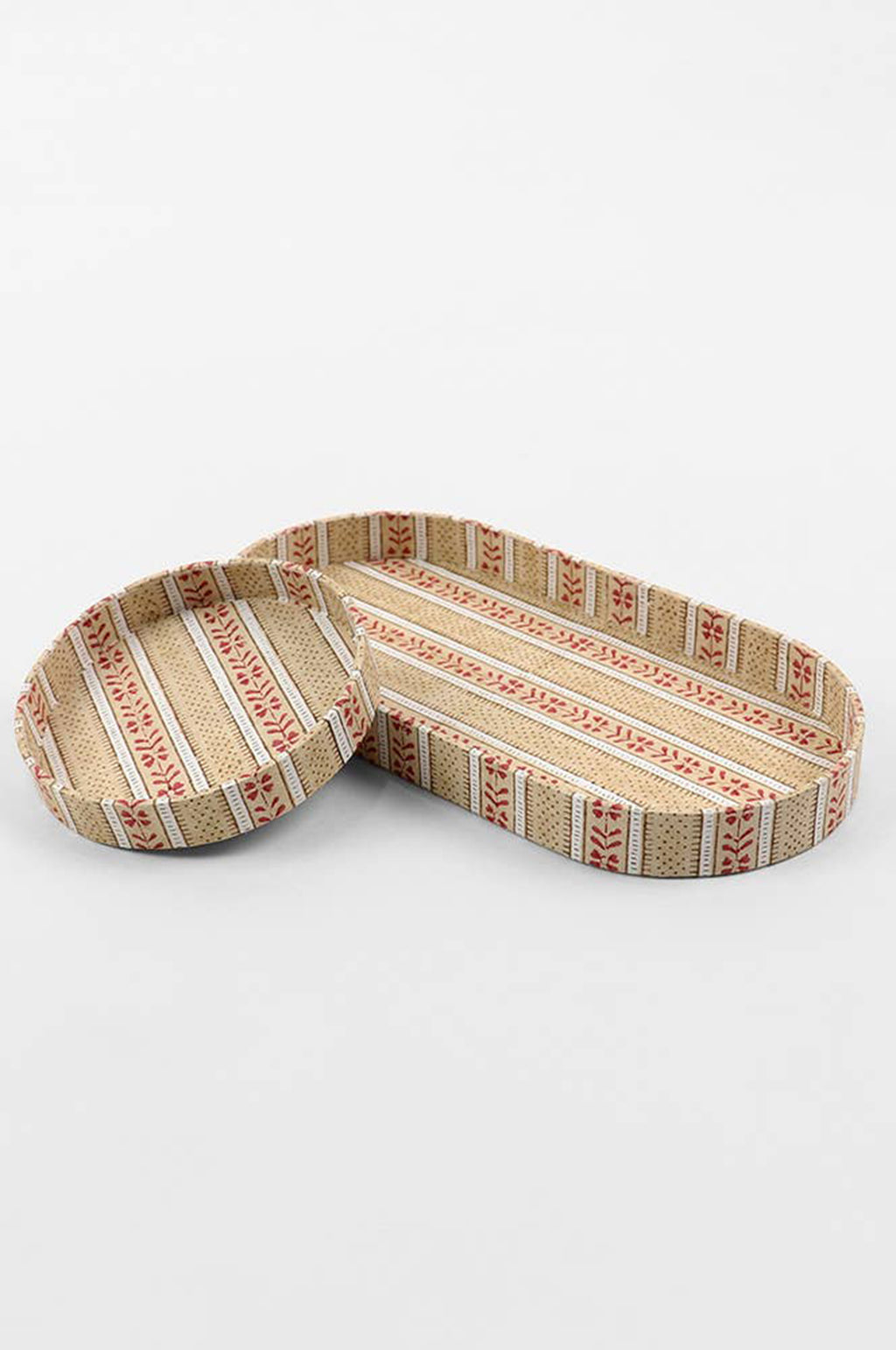 Desk Tray Set Floral Stripe Ochre