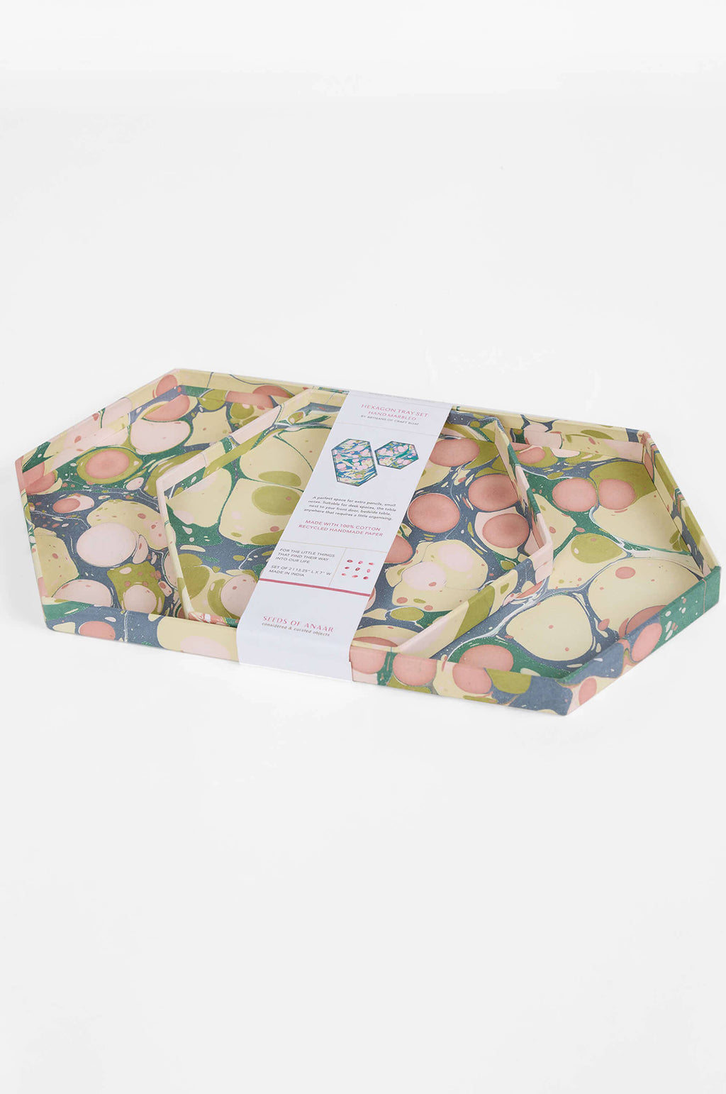 Hexagon Tray Set Moss Bubble