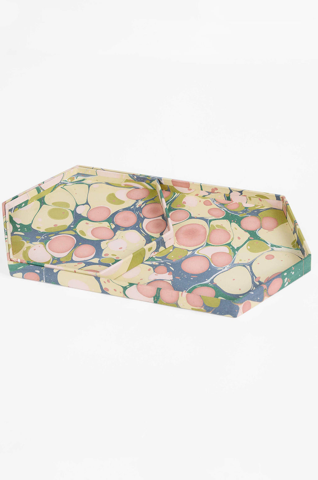 Hexagon Tray Set Moss Bubble