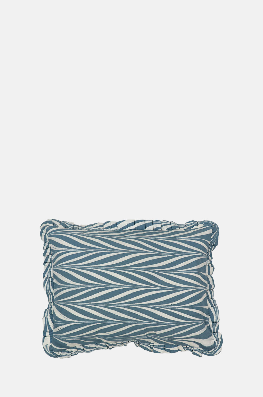 Craft Boat Marbled Ruffled Cushion Blue Banyan.