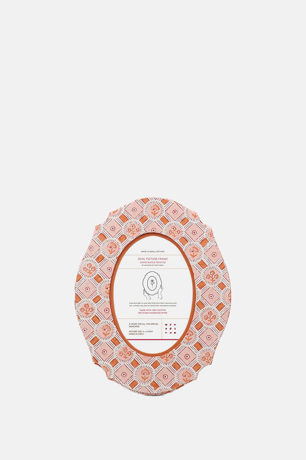 Craft Boat Oval Table Top Picture Frame Spring bloom Orange.