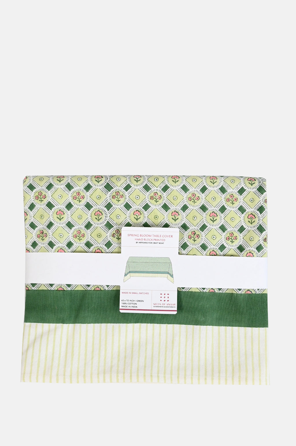 Craft Boat Spring Bloom Green Tablecloth.