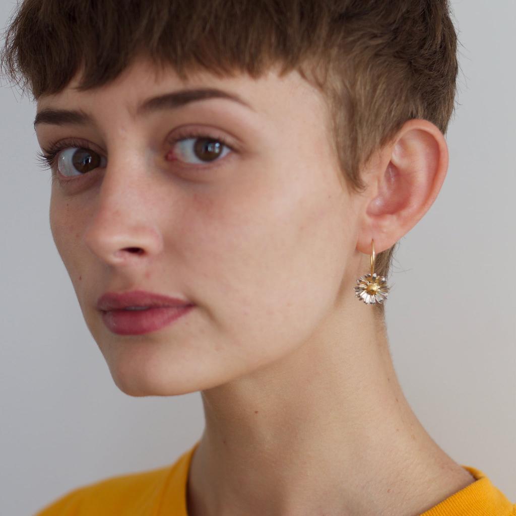 A.M. Big Daisy Hook Earrings