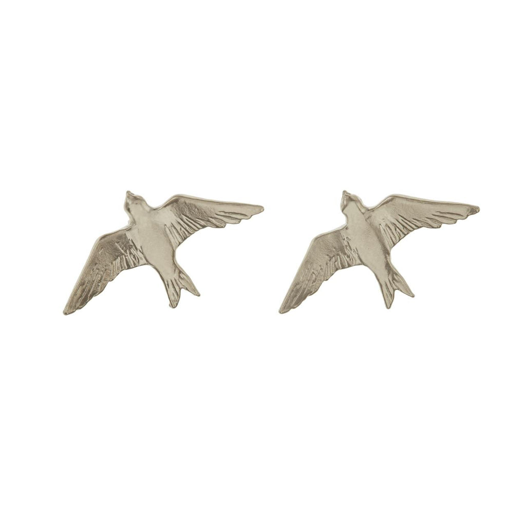A.M. Flying Swallow Stud Earrings Silver