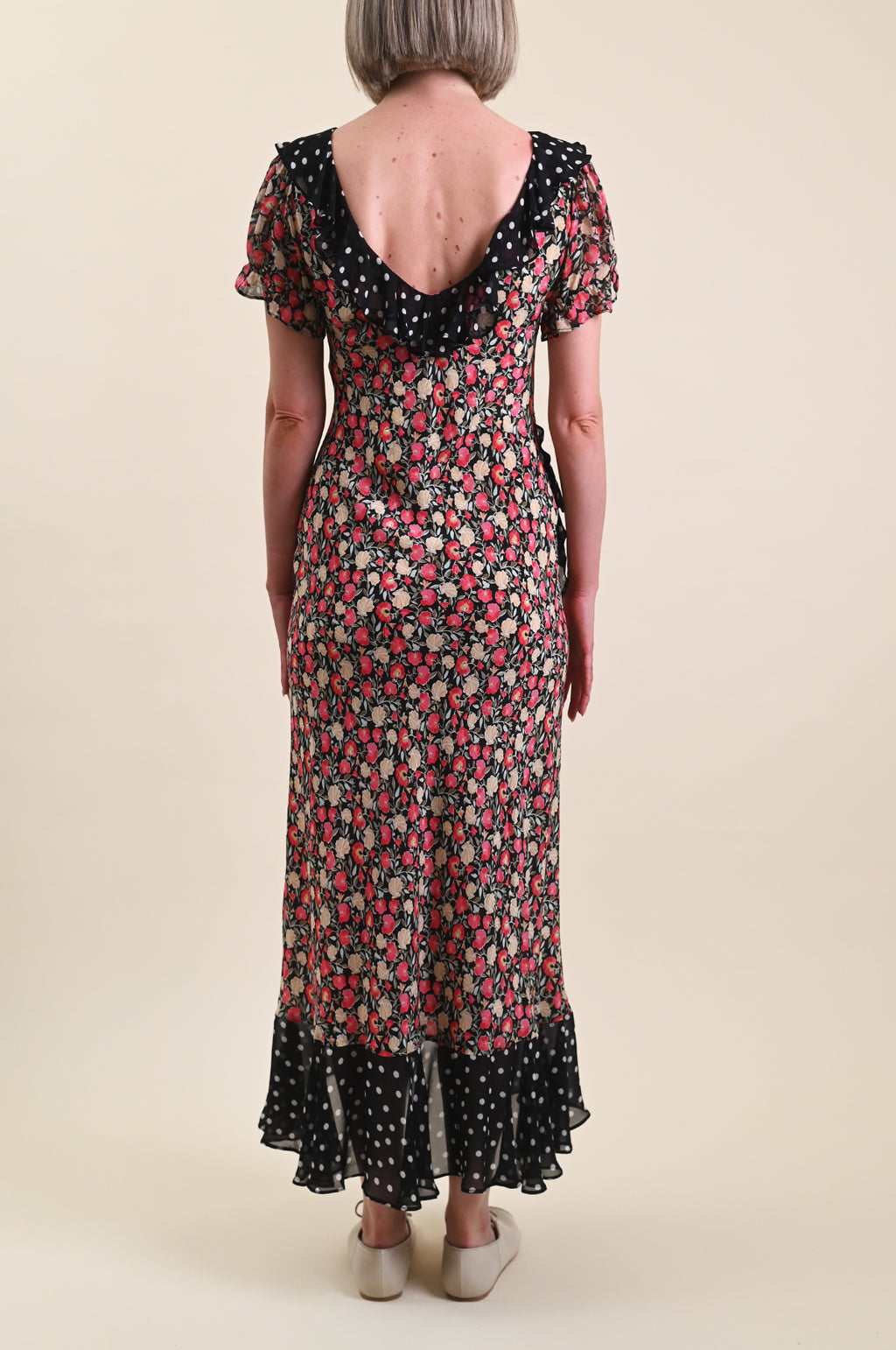 Clementina Dress Shell Spot Mix Black
