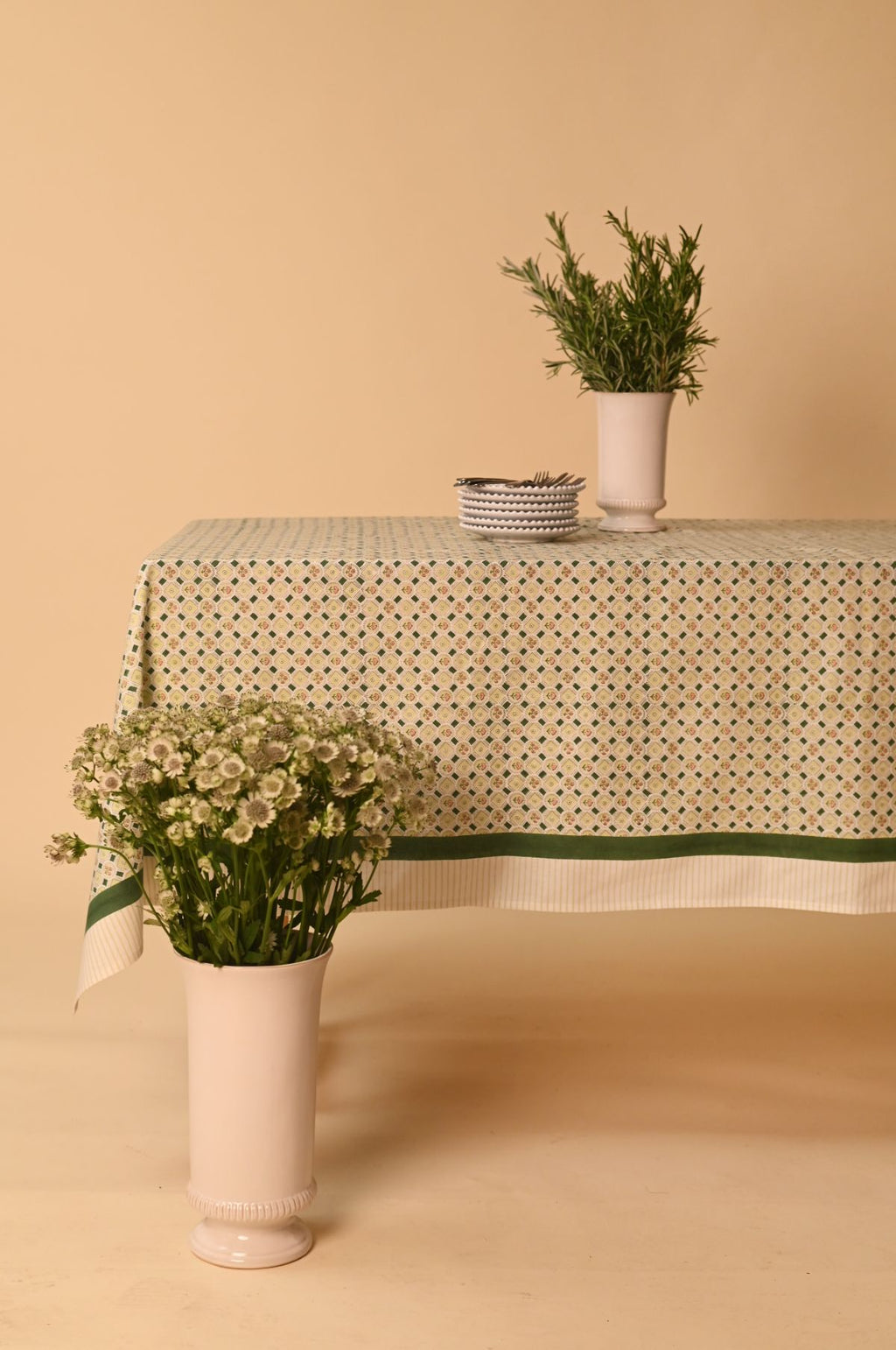Spring Bloom Green Tablecloth