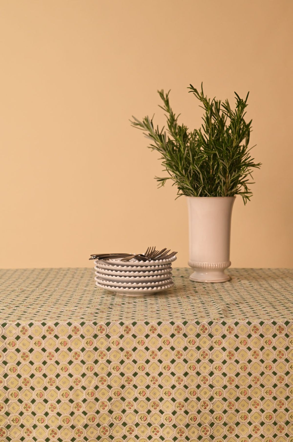Spring Bloom Green Tablecloth