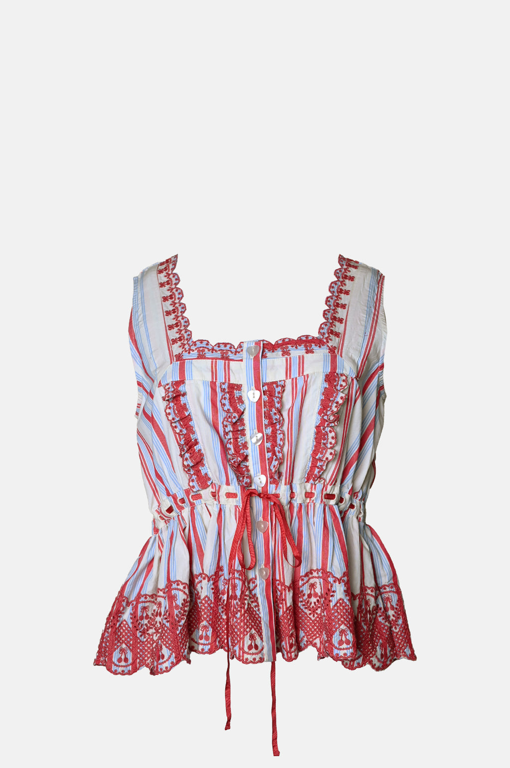 Damson Madder Amaya Blouse Butter Cherry Stripe Multi.
