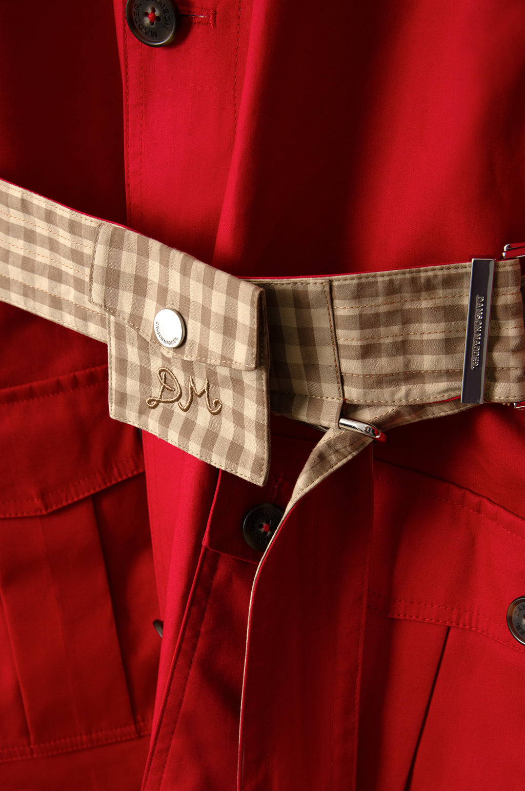 Anja Reversible Honey Trench Tan/Red