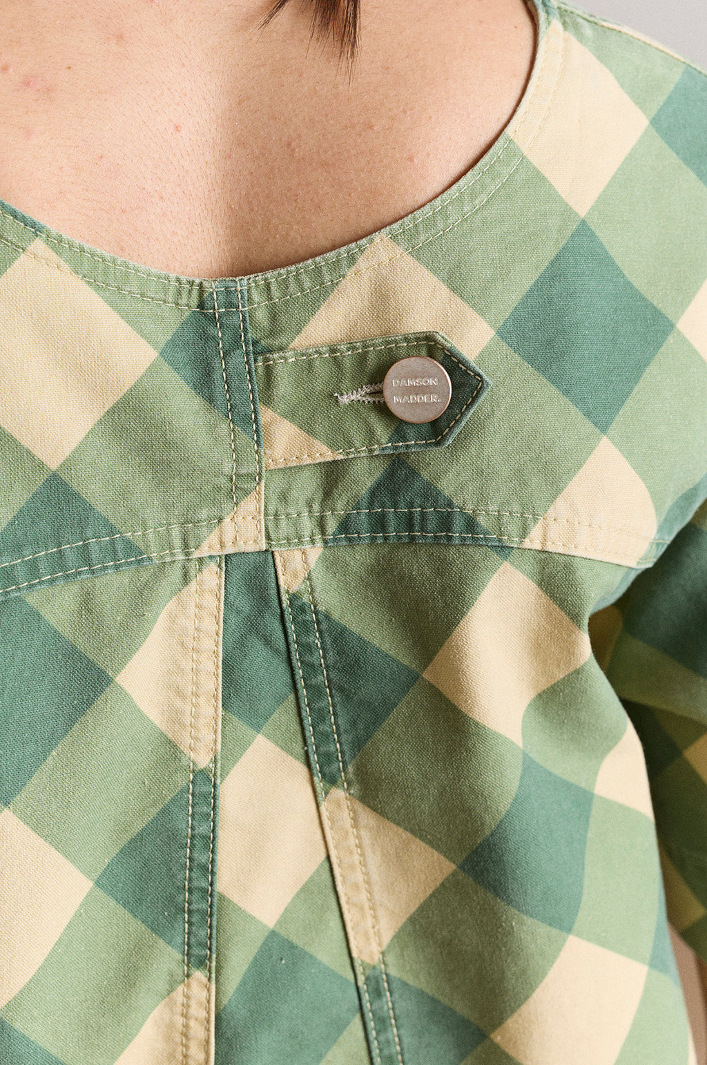 Bridget Mini Dress Green Butter Gingham