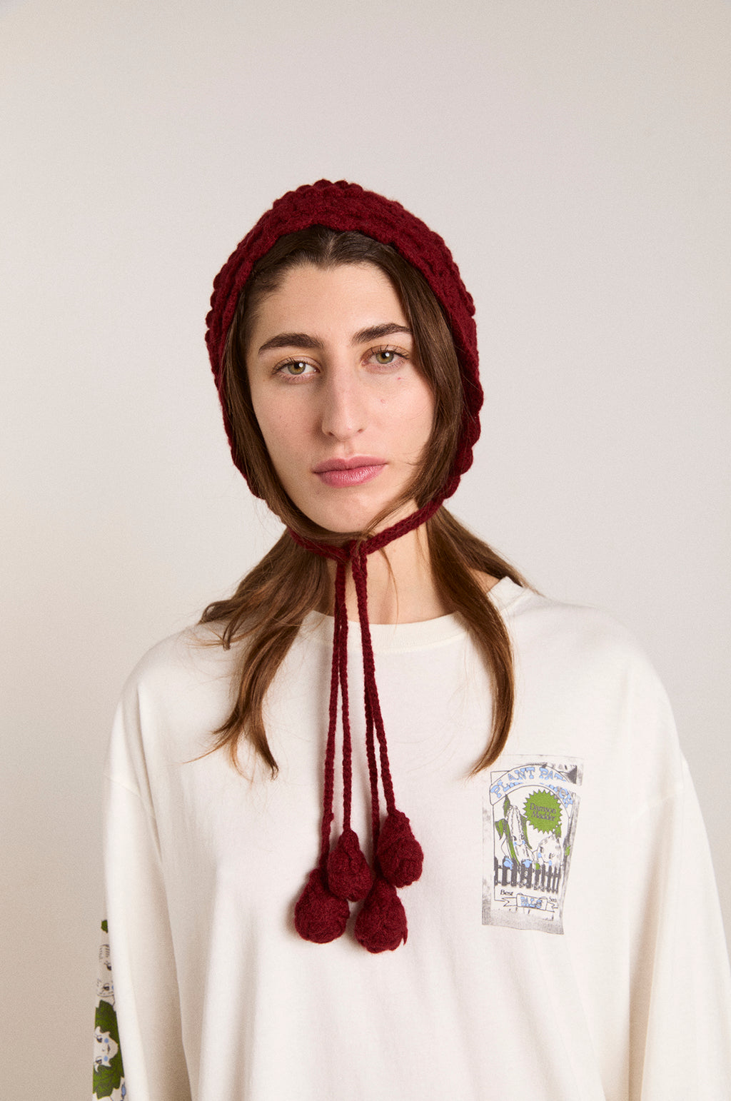 Crochet Bonnet Burgundy