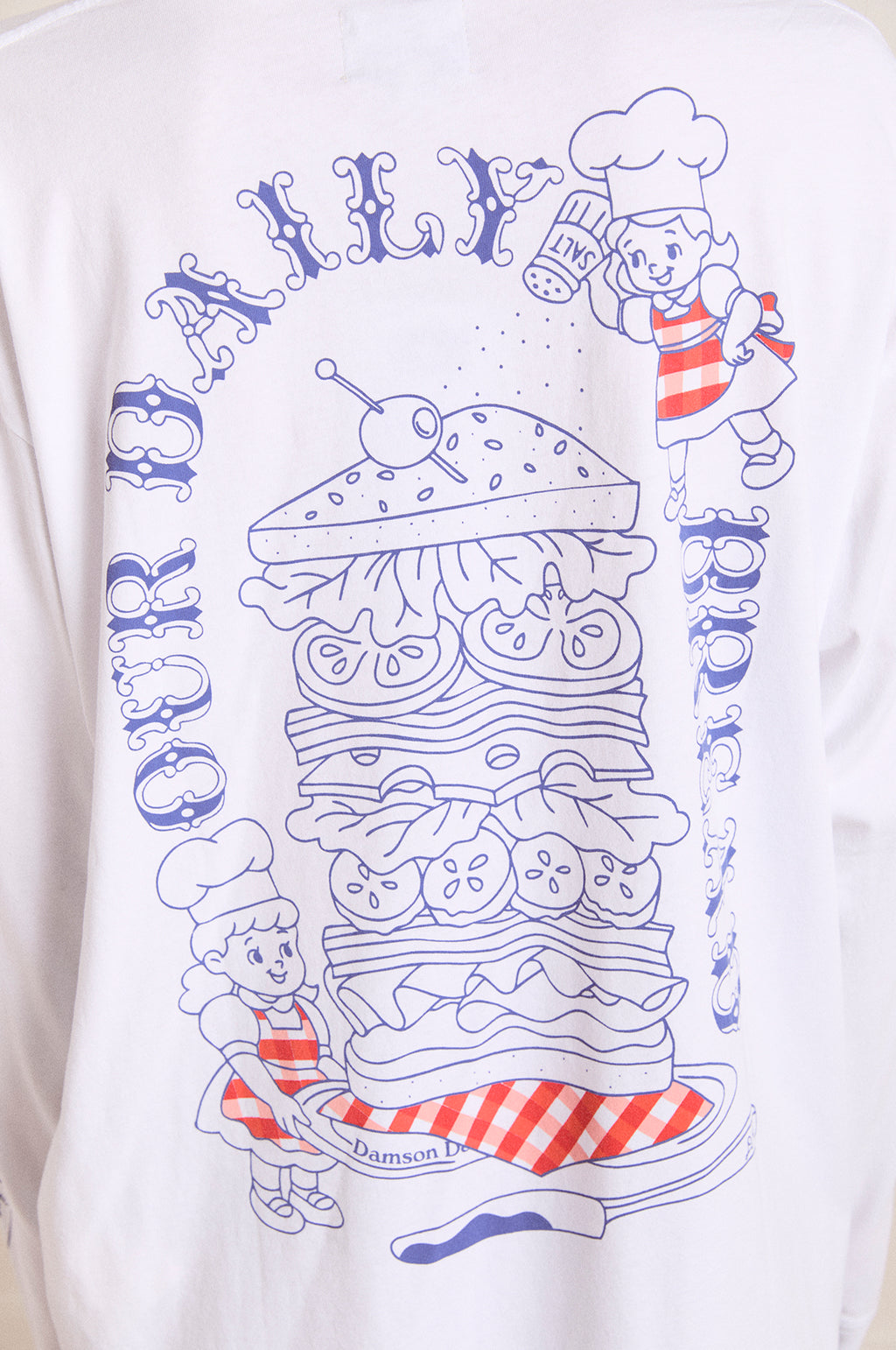 Damson Deli LS Tee White